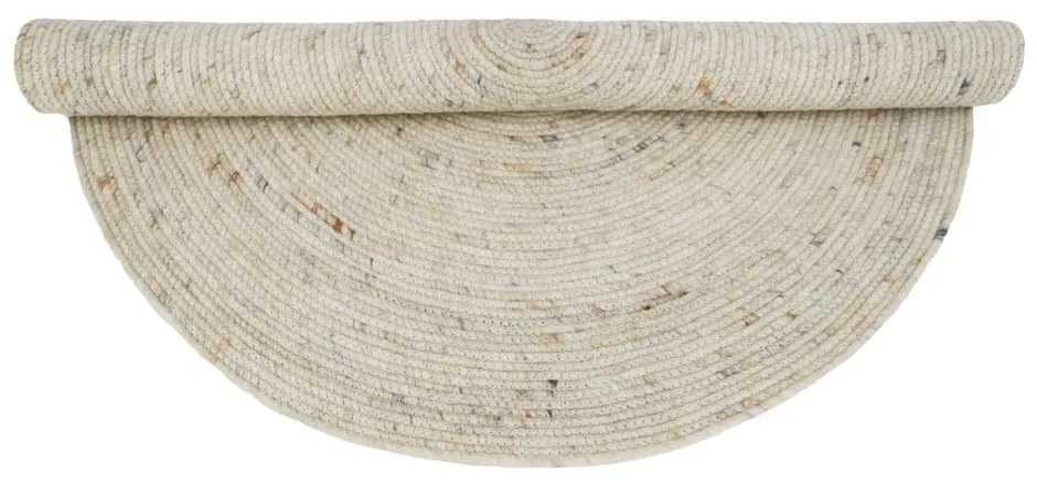 Tappeto rotondo color crema in misto lana reversibile/tessuto a mano ø 160 cm Neethu Avoine L – Nattiot