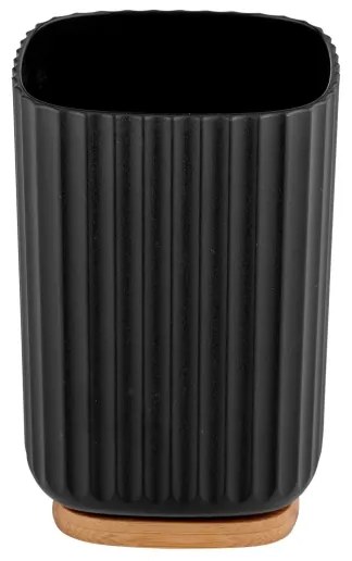WENKO 25297100 - Portaspazzolino ROTELLO 8,5x11 cm nero/marrone