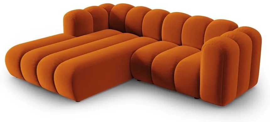 Divano angolare arancione ad angolo sinistro Lupine - Micadoni Home