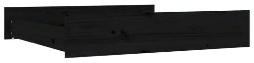 Cassetti per Letto 2 pz in Legno Massello di Pino Nero