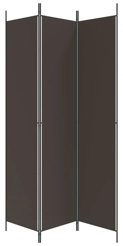 Divisorio a 3 pannelli marrone 150x220 cm in tessuto