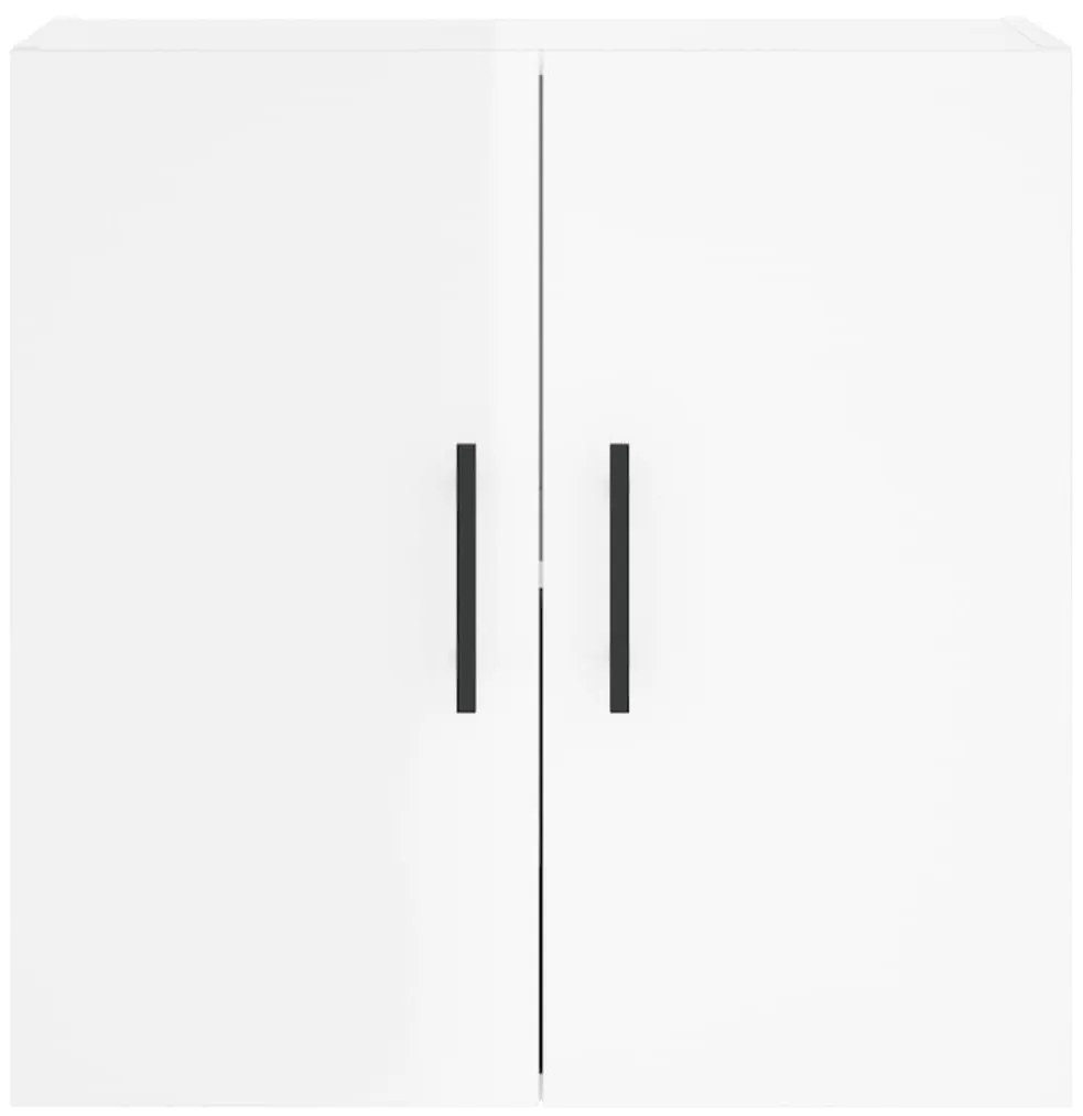 Armadietto a muro bianco lucido 60x31x60 cm legno multistrato