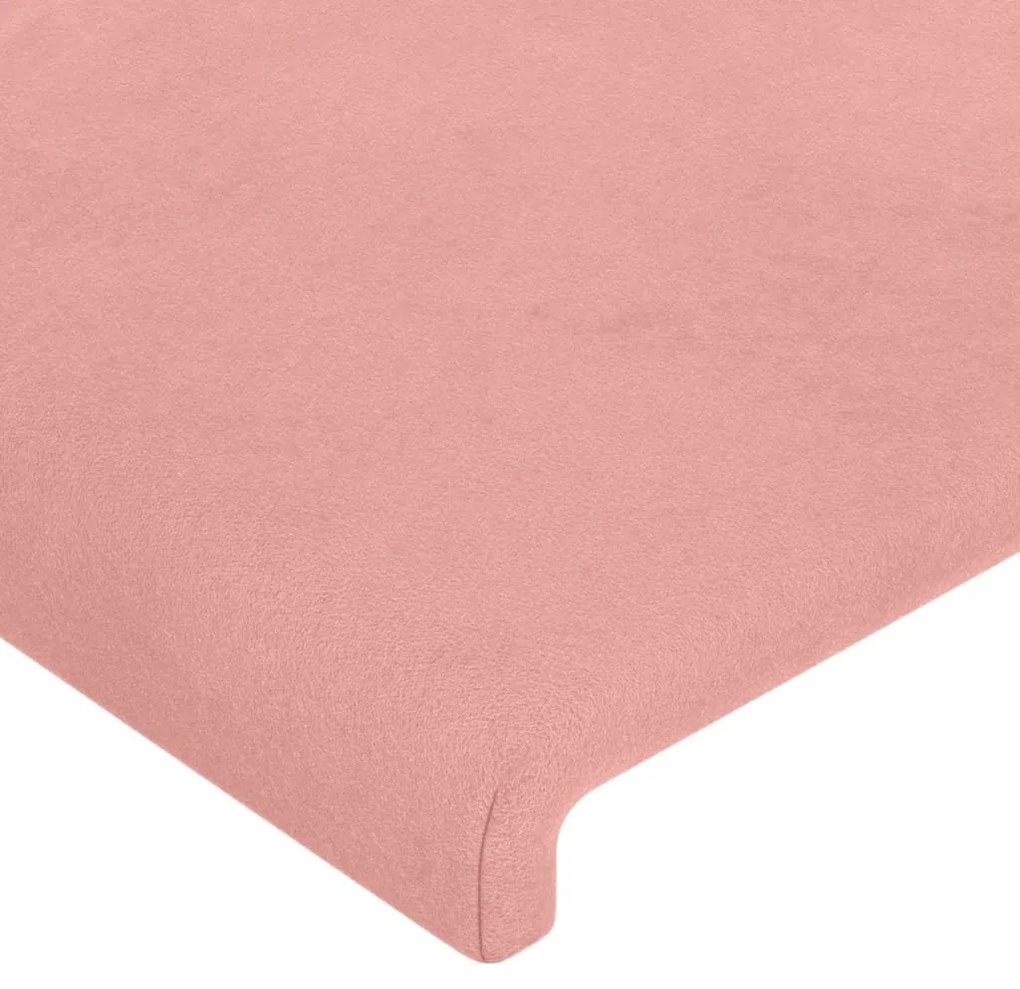 Testiera ad orecchio rosa 83x23x118/128 cm in velluto