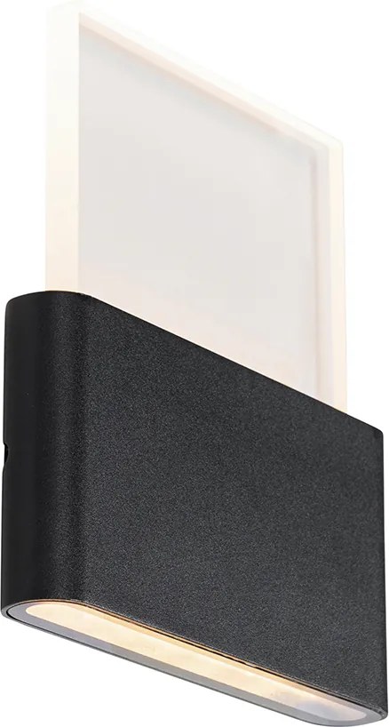 Lampada da parete per esterni nera con LED incl. numeri civici IP54 - Kandi