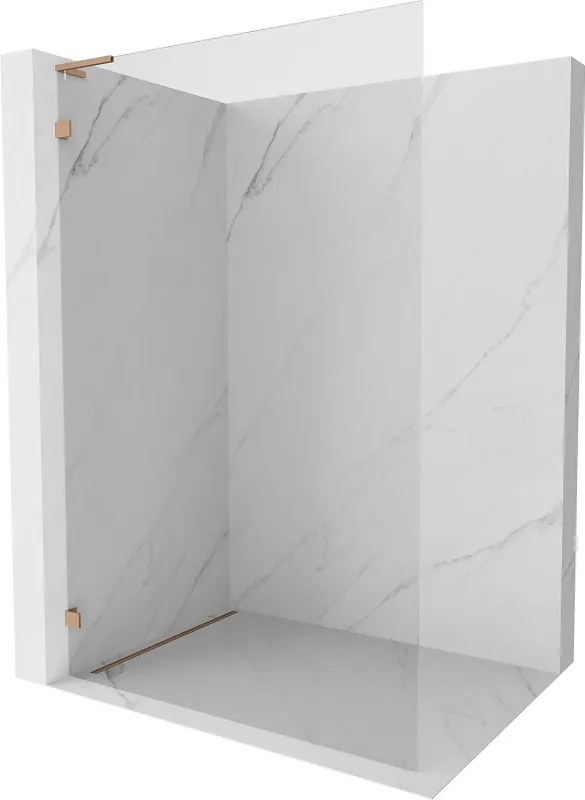 Mexen Lunar L parete doccia Walk-in sinistra 110 x 200 cm, trasparente 8 mm, rame spazzolato - 830L-110-000-65-00-L