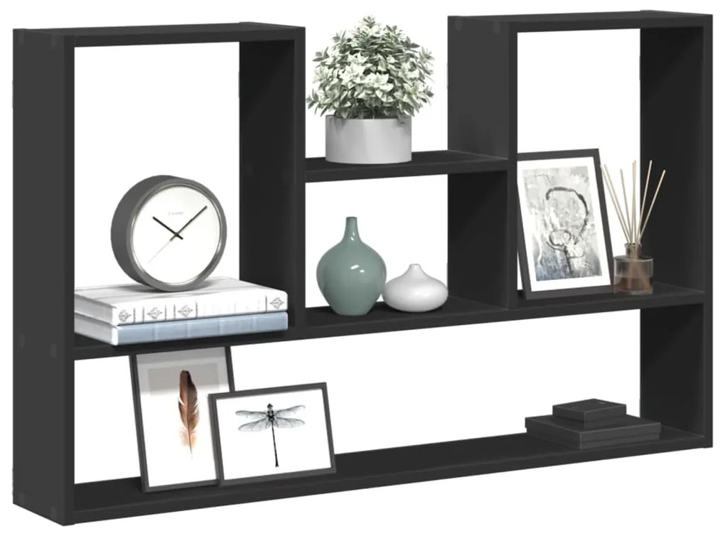 Scaffale A Parete Nero 99x15x60 Cm İn Truciolato /