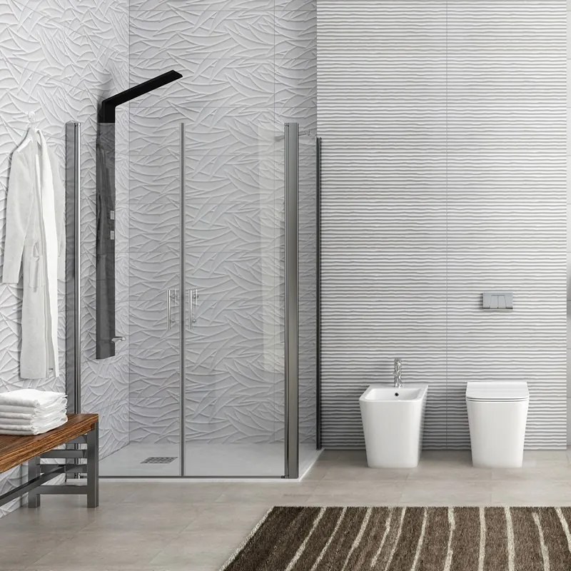 Box doccia angolare 70x150 cm apertura saloon KS2800-SSN - KAMALU