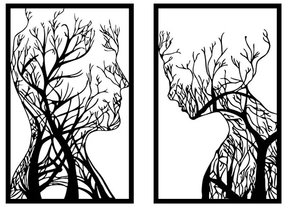 SET 2x Decorazione da muro 86x63 cm Albero della Vita metallo