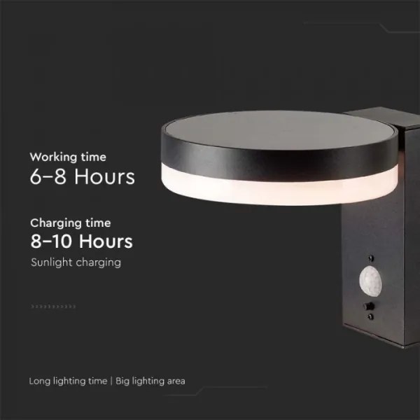 Lampada solare da parete LED esterna con sensore LED 5,5W 3000K IP54