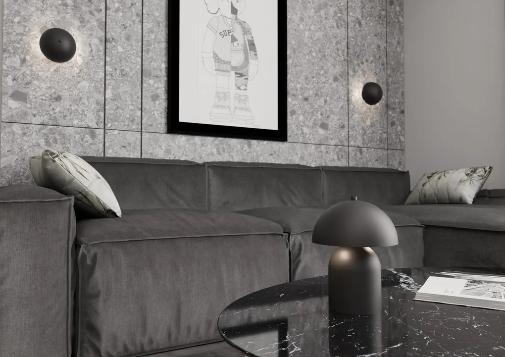 Lampada Da Tavolo Moderna Hera Acciaio Nero 2 Luci G9 Ip20
