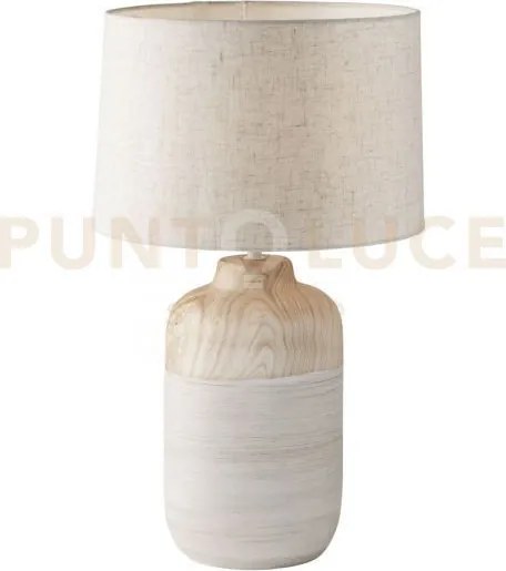 Lume woody avorio 1 luce attacco e27 30x49cm in ceramica decorata p...