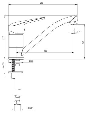 Deante BMO_026M - Rubinetto per lavabo BORO 12,7 cm cromo lucido