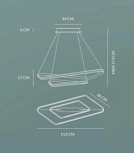 Rings sospensione 47w 4000k ip20 dim 3132lm