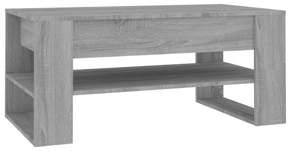 Tavolino da salotto grigio sonoma 102x55x45cm legno multistrato