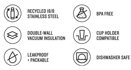 Bottiglia termica nera in acciaio inox 600 ml All Day Slim Bottle Black – Stanley