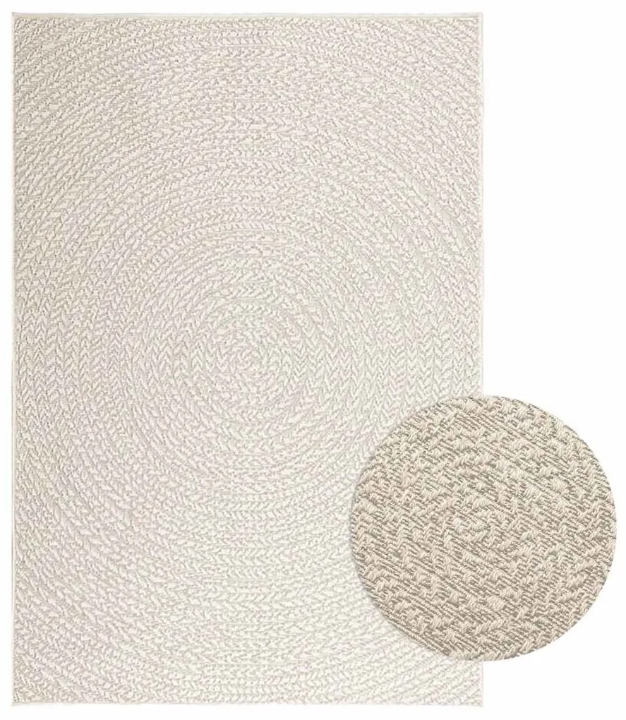Tappeto Zızur Crema 120x170 Cm Aspetto Iuta Interni Ed Esterni /