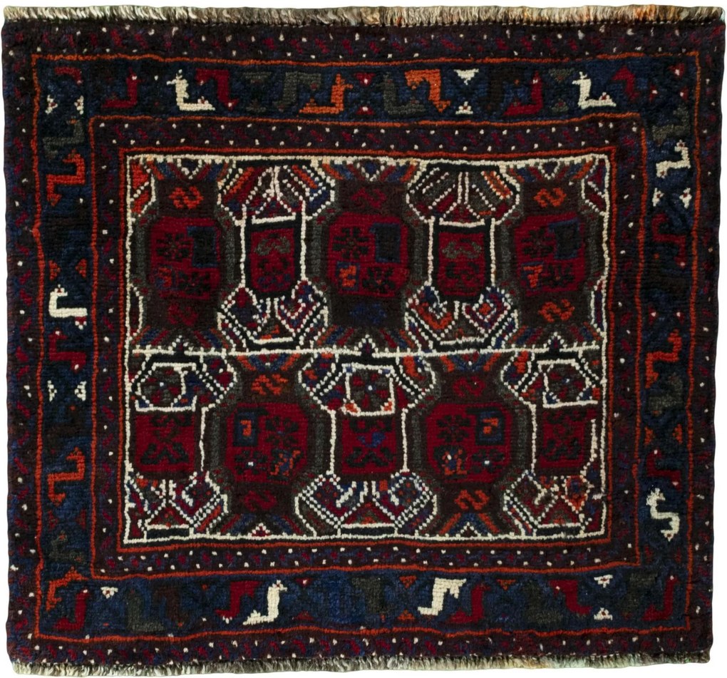 Shiraz Tappeto persiano 80x70 Rosso (Iran) Annodato A Mano