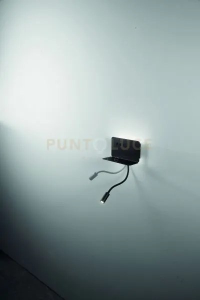Applique mensola stan a led nero 8,5w 3000k 560lm l.20cm