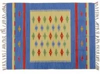 Tappeto moderno Seattle, stile kilim, 100% cotone, multicolore, 200x140cm