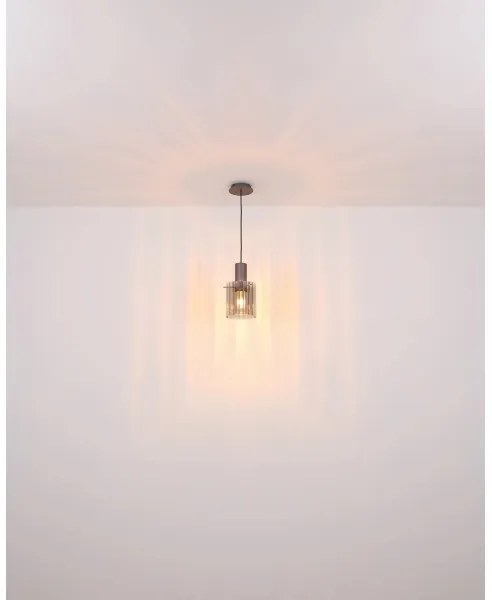 Globo 15904HA - Lampadario a sospensione con filo TULIVAR 1xE27/40W/230V diametro 18 cm marrone