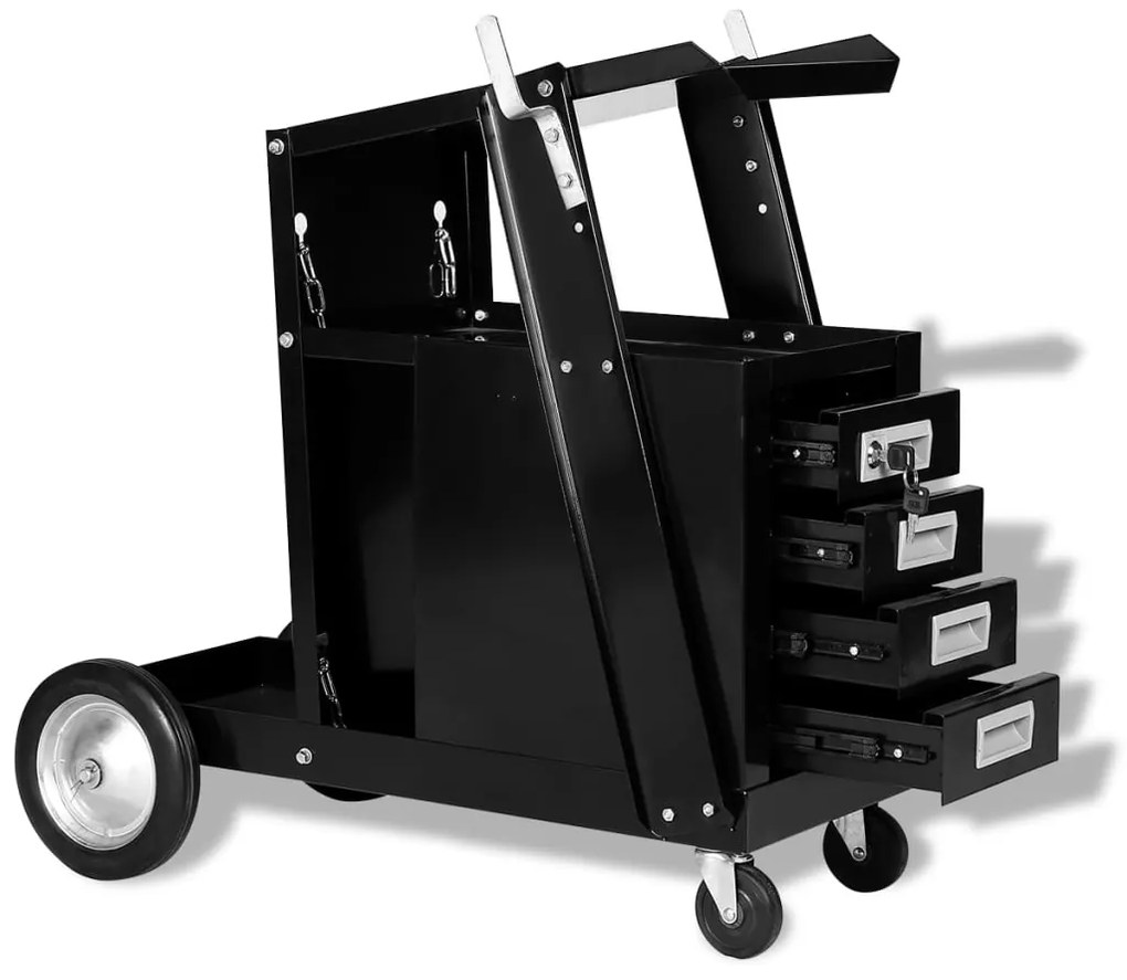 Carrello Di Saldatura Con 4 Cassetti Neri /