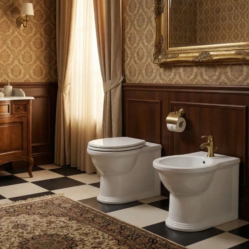 Bidet filomuro Danubio Idrobric L 37 x H 43 x P 56 cm bianco fissaggi inclusi