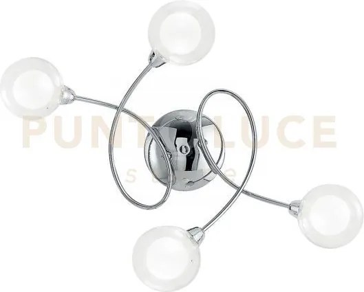 Plafoniera blog cromo 4 luci attacco g9 60x19x44cm diffusore sferic...