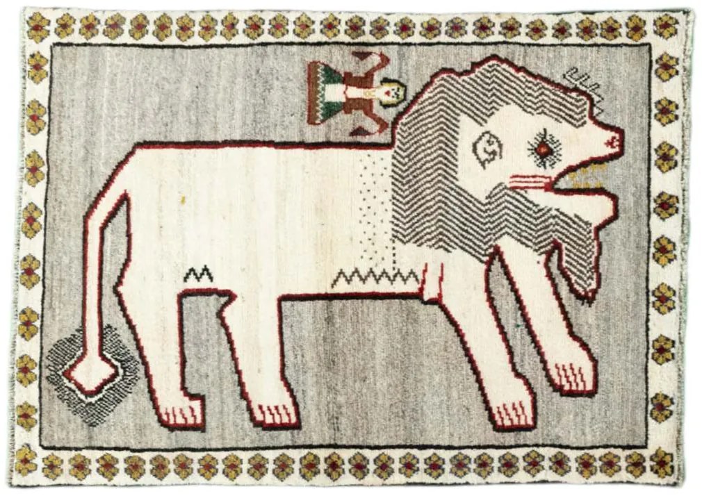 Gabbeh Tappeto 100x140 Nero (Iran) Annodato A Mano