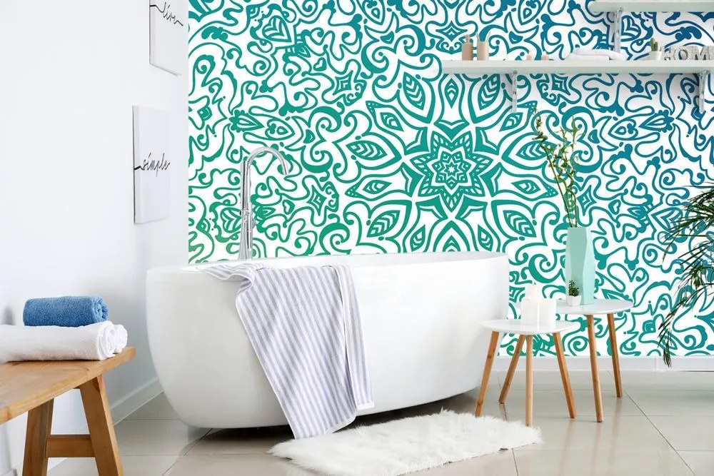 Carta da parati – Mandala blu-verde