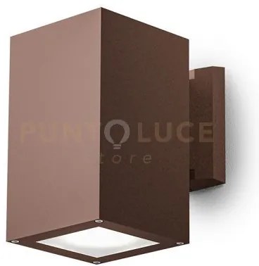 Ges1013- applique quadrata in alluminio colore ruggine 1 luce attcc...
