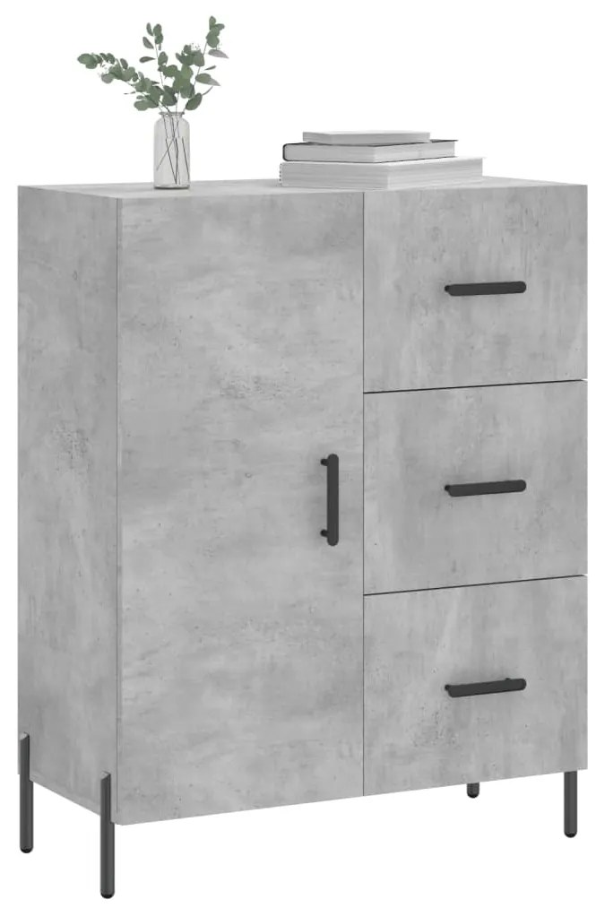 Credenza grigio cemento 69,5x34x90 cm in legno multistrato