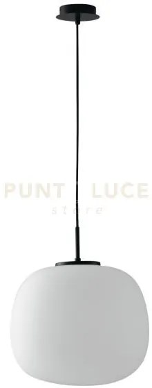 Lampadario a sospensione tolomeo sferica bianca opale 1 luce attacc...