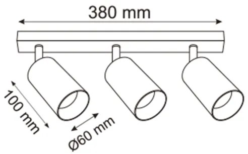Zuma Line 2211BD-3-BK - Faretto REN 3xGU10/50W/230V nero/grigio