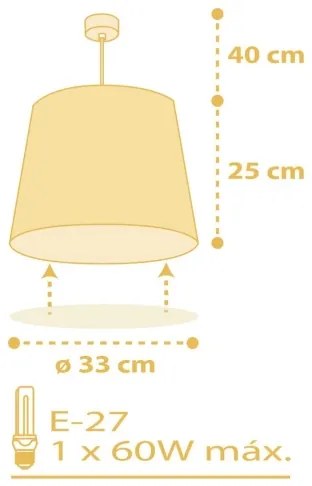 Dalber 82212A - Lampadario per bambini STAR LIGHT 1xE27/60W/230V giallo