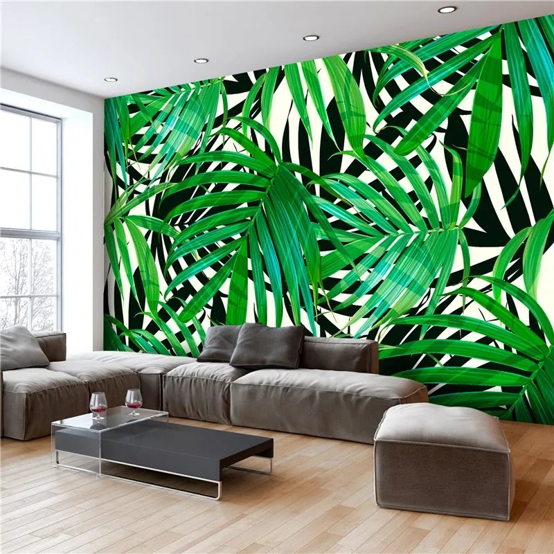 Fotomurale  Tropical Leaves  Colore Bianco, Dimensioni e Misure 200x140