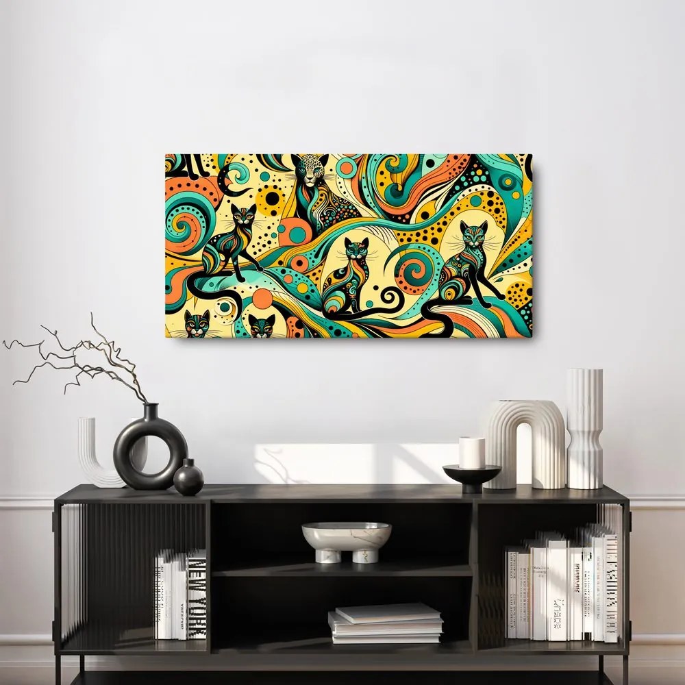 Quadro su tela – Gatti colorati