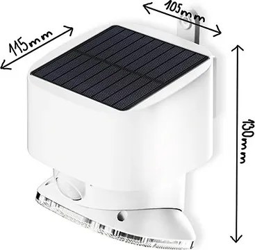 Viking - Lampada da parete solare con sensore LED/1W/3,7V 3000/4000K