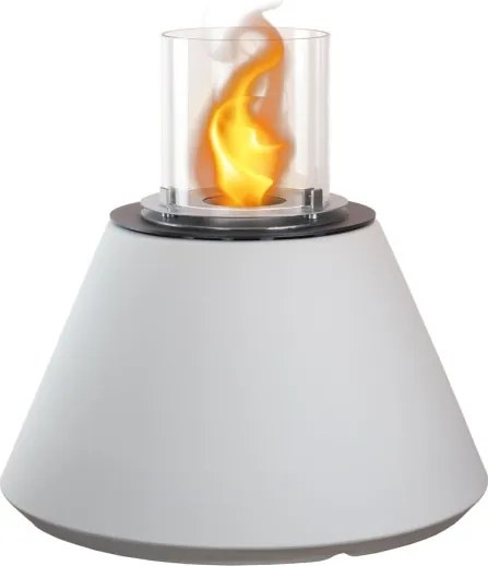 Camino a bioetanolo braciere da giardino da terra per interno esterno STROMBOLI Bianco Perla d.60 x h56