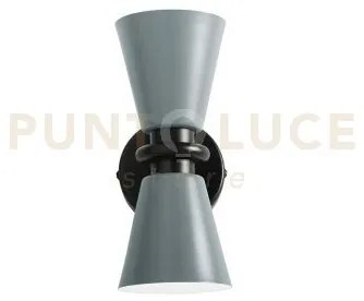 Graal applique da parete 2 luci metallo grigio e nero attacco g9 d....