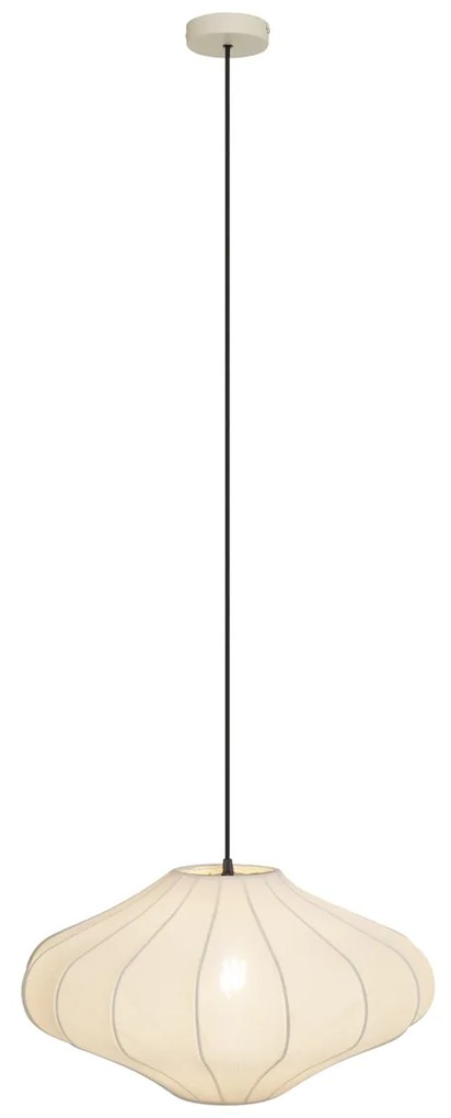 Lampada a sospensione Japandi beige con paralume in tessuto 50cm - Plu