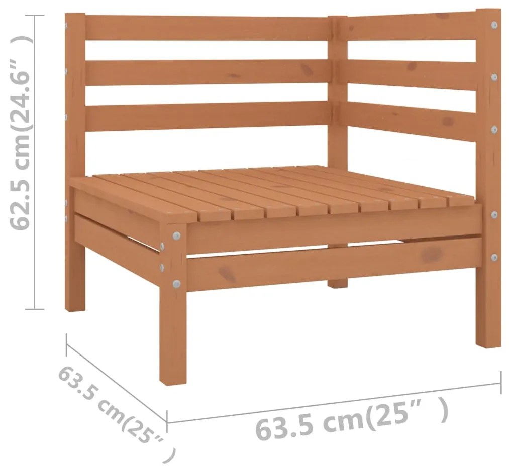 Set salotto da giardino 6 pz in legno massello di pino miele