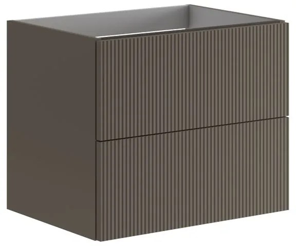 Mobile da bagno sospeso sotto lavabo L 59.5 x H 50 x P 45.5 cm grigio opaco, 2 cassetti VISOBATH Opera
