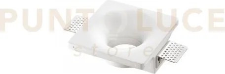 Incasso senso bianco 1 luce attacco gu10 12x12x4cm in gesso vernici...