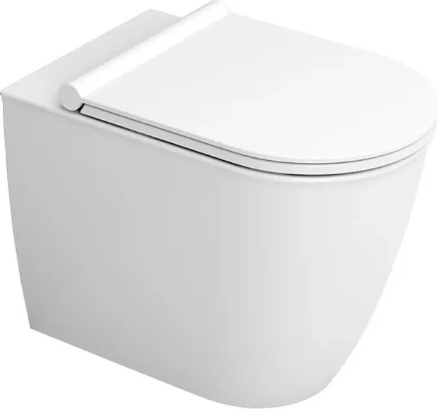 Vaso filomuro traslato bianco opaco con sedile soft close di Ceramica Dolomite Mayka