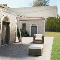 Set Pali per Tenda da Sole Bianco 450x245 cm Ferro 315091