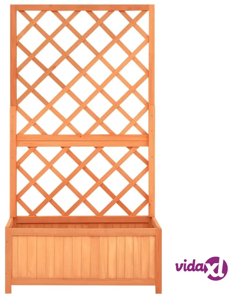 vidaXL Fioriera con Traliccio Marrone 70x30x135cm in Massello di Abete