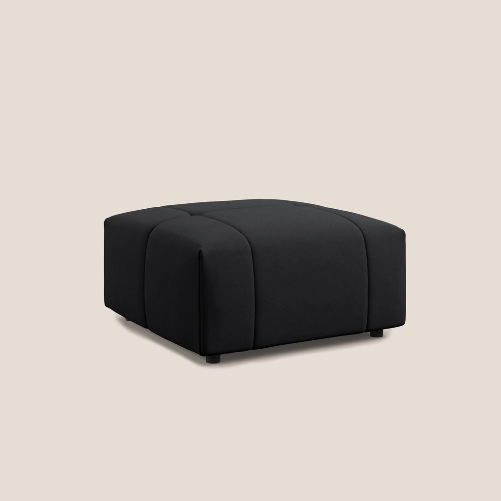 Giotto pouf in morbida microfibra effetto velluto impermeabile idrorepellente T09 antracite