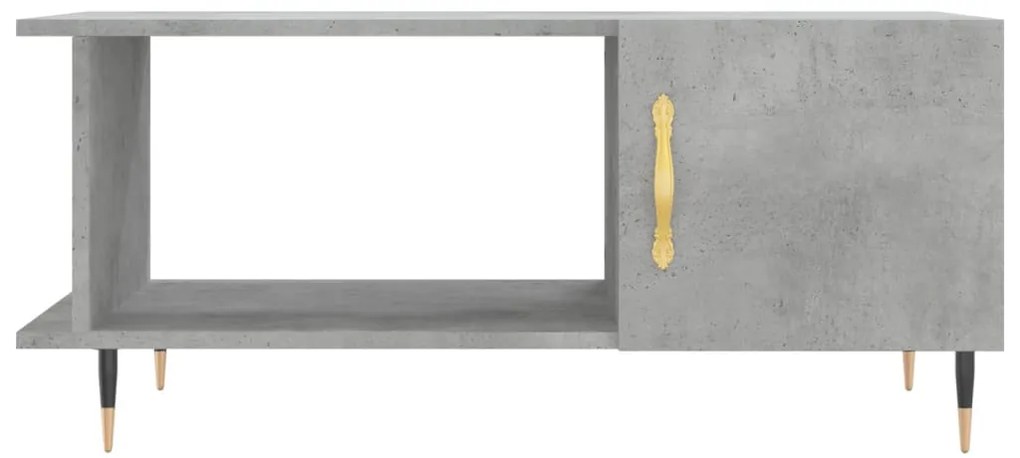 Tavolino da salotto grigio cemento 90x50x40cm legno multistrato