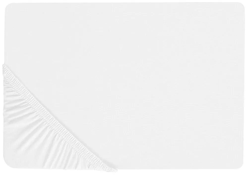 Lenzuolo con angoli cotone bianco 140 x 200 cm JANBU Beliani