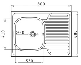 Pyramis 101041501 - Lavello da cucina CORE 80x60 cm satinato